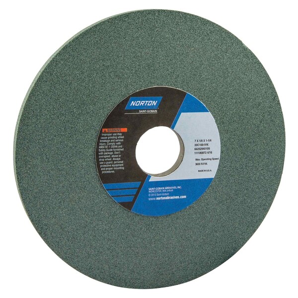 Norton 39C STRAIGHT TOOLROOM WHEEL, 7 IN DIA X .5 THK, 1 .25 CENTER HOLE, 80 66252941618 - main