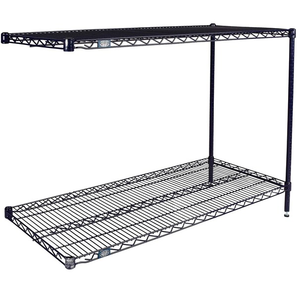 Global Industrial Nexel 2 Shelf, Nexelon Blue Wire Shelving Unit, Add On, 54"W x 14"D x 34"H B3151492 - main