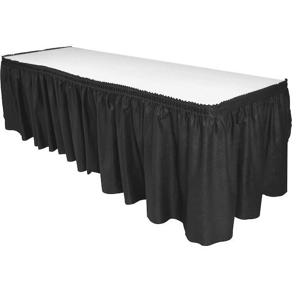 Genuine Joe Nonwoven Table Skirts - 14' x 29 - Polyester - Black, 6PK GJO11916CT - main