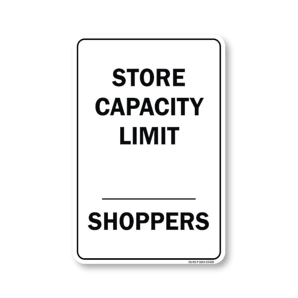 Signmission Public Safety, 10" Height, Rigid Plastic, 14" x 10", Store Capacity Limit Shoppers OS-NS-P-1014-25438 - main