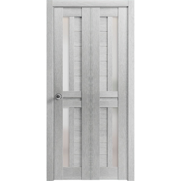 Sartodoors Sliding Closet Bi-fold Doors Grey Solid Core Modern Interior VEREGIO7288BF-OAK-36 x 84 (2* 18x84) - main
