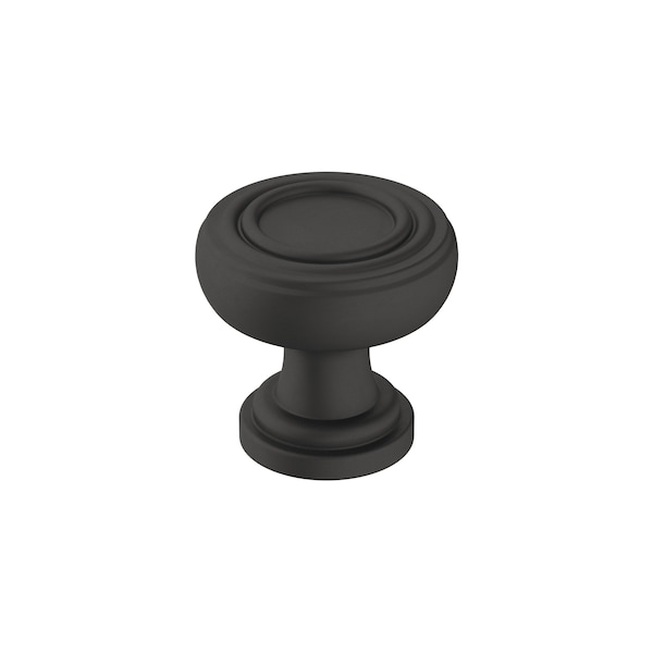 Amerock Ville 1-1/8 in 29 mm Diameter Matte Black Cabinet Knob BP36774FB - main