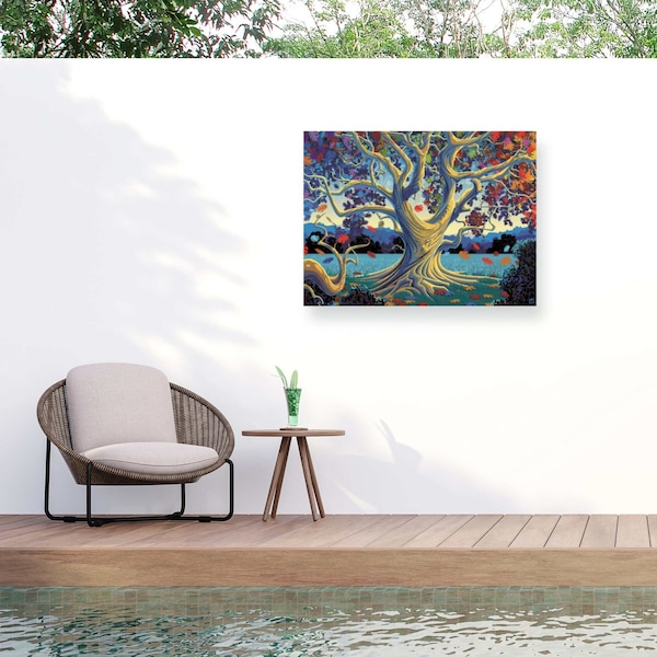 Trademark Fine Art Outdoor Canvas Art Michael David Ward Grandmother Tree Autumn Wall Art for Patios, or Gardens GRL00960-OC2432WR - main