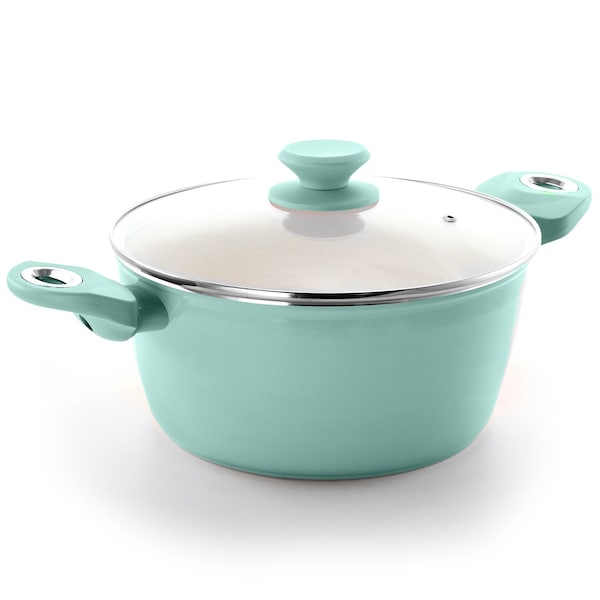 Gibson Home Plaza Cafe Aluminum 4.5 Qt Dutch Oven with Soft Touch Handles in Sky Blue 123888.02 - main