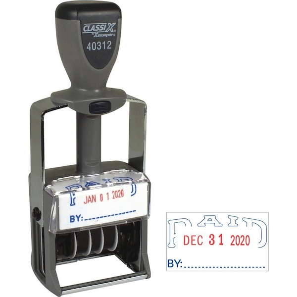 Xstamper Heavyduty PAID SelfInking Dater, Red XST40312 - main