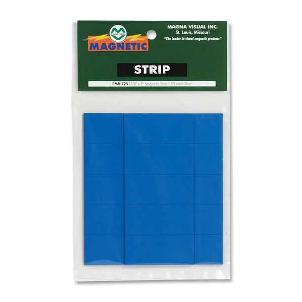 Magna Visual Magnetic Strips, Pre-Cut, 2in, Blue, PK25 PMR-725 - main