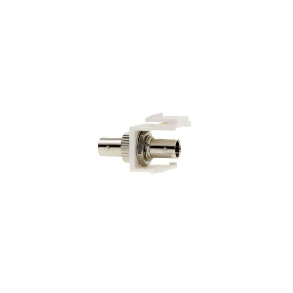 Cable Wholesale ST/ST Simplex Keystone Adapter with Metal Housing, Fiber Optic Coupler, White 30ST-ST400 - main