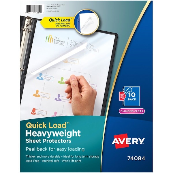 Avery Diamond Clear Quick Load Sheet Pro, PK10 74084 - main