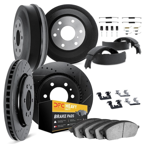 Dynamic Friction Co DFC Brake Rotor - Drilled & Slotted - Black- Heavy Duty Brake Pad & HW Kit 8284-48125 - main