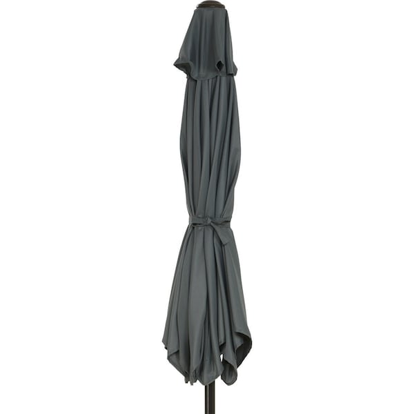 Outdoor Expressions 9 Ft. Pulley Gray Market Patio Umbrella with Chrome Plated Hardware 895528 - main