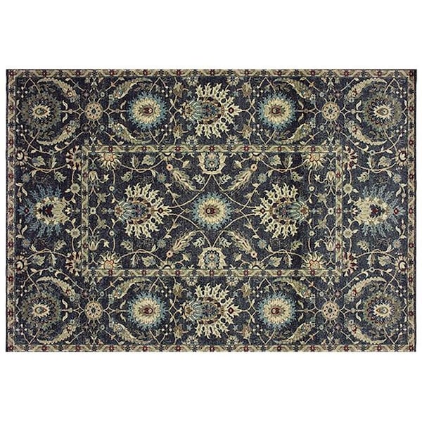 Oriental Weavers Raleigh Indoor Traditional Oriental Rectangle Area Rug, Navy 9 ft. 10 in. x 12 ft. 10 in. R022K5300390ST - main