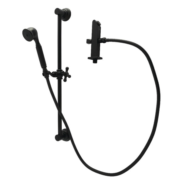 Kingston Brass Shower System with Slide/Grab Bar and Hand Shower, Matte Black KCK3320W0 - main