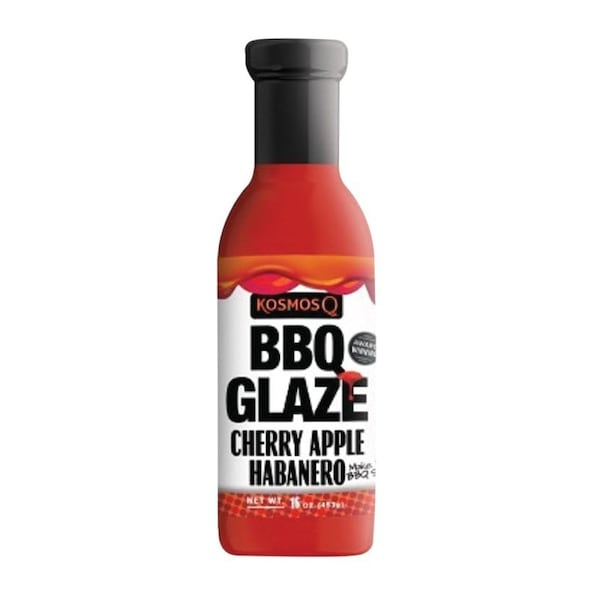 Kosmos Q BBQ GLAZE KOS-CAH-BBQ-GLAZE-15X1 BBQ Sauce, Cherry Apple Habanero, 16 oz Bottle KOS-CAH-15X1 - main
