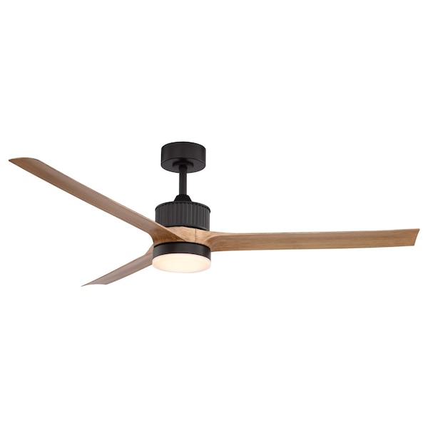 Vaxcel Ruston, 60 in, Black Indoor/Outdoor Ceiling Fan, Hickory Blades, LED, Remote, DC F0140 - main