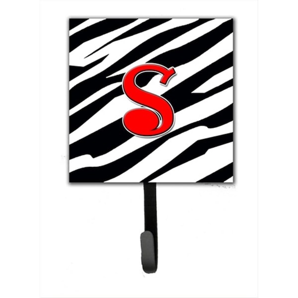 Carolines Treasures Letter S Initial Monogram - Zebra Red Leash Holder Or Key Hook CJ1024-SSH4 - main
