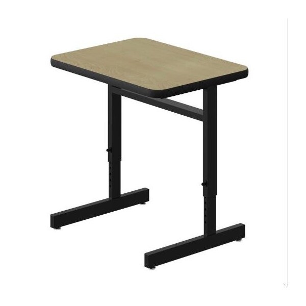 Correll HPL Student Desk, 20 in D X 27 in W X Particleboard, Fusion Maple W/ Black Band CSA2027-16 - main