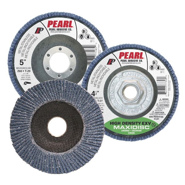 Pearl EXV Zirconia Maxidisc High Density Flap Disc 4-1/2 x 5/8-11 Z40 T-27 MAX454ZJEH - main