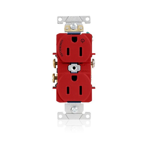 Leviton Dup Rec 15A 125V 1MCtrl Self-Gr Wht 5262-S1R - main