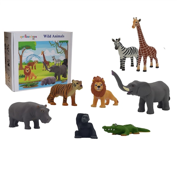 Get Ready Kids Wild Animal Playset, 8-Piece Set 881 - main