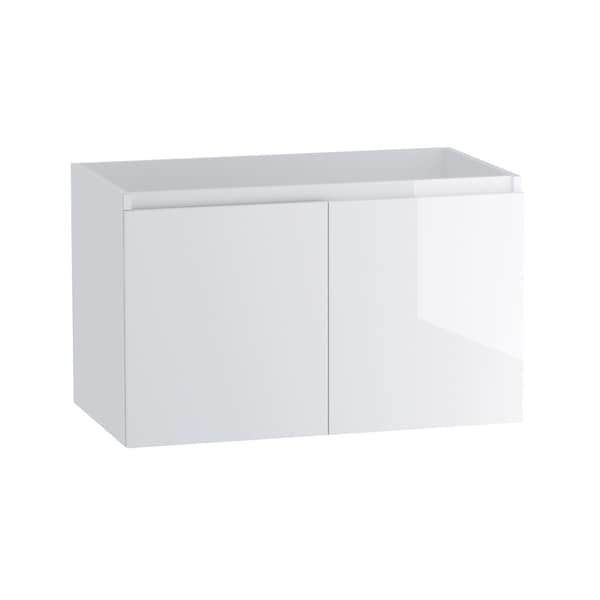 Homeroots 32" White Wood Freestanding Bathroom Vanity With White Sink And Two Drawers 627420 - main
