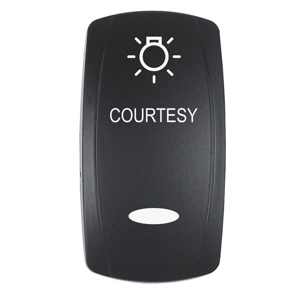 Pacer Group Pacer Actuator - 'COURTESY' f/V Series Contura Switches - Black - Laser Etched Top/Bottom Light EV2LE-CTSY - main