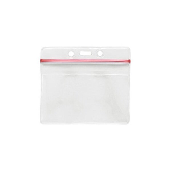 Brady Horizontal Top-Load Badge Holder - 3.62" x 4.12" - Vinyl - 100 Pack - Clear 1815-1010 - main