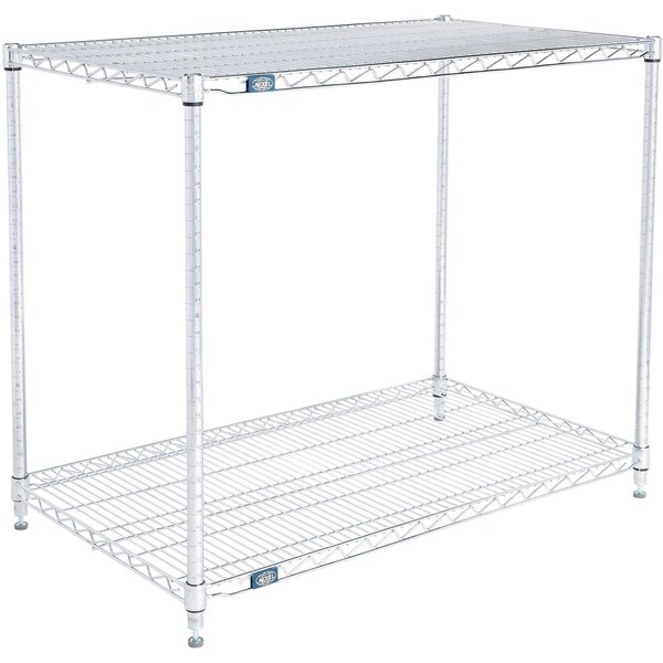 Global Industrial Nexel 2 Shelf, Stainless Steel Wire Shelving Unit, Starter, 42"W x 21"D x 34"H B3149628 - main