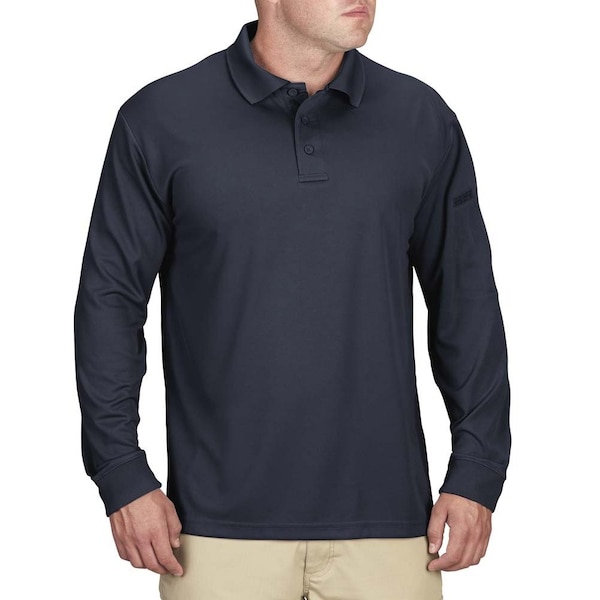 Propper Men's Uniform Polo, Polyester Pique, 3 Button, Pen Pocket on Left Sleeve Pocket(s), LAPD Navy, M F5356 - main