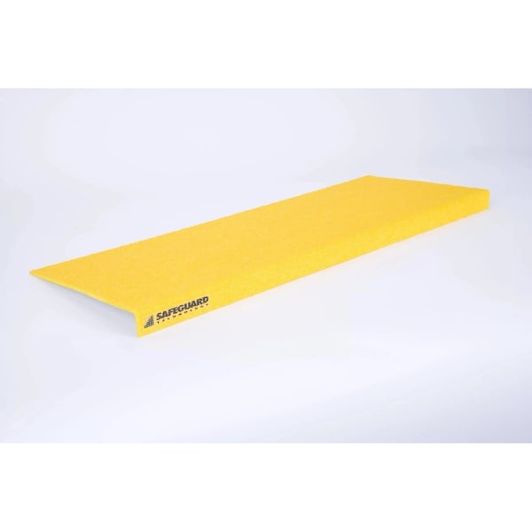 Safeguard Technology 24x12x1in Anti-Slip Step Cover, Galvanized Steel 90Deg. Angle, Extra Fine (Residential), Yellow SGSRN-YLW-24x12x1 - main