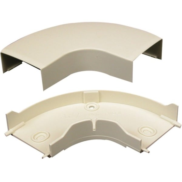 Legrand 90 Deg Flat Elbow Raceway, PN10 Series, 1 Channel, 3-3/4 in W, 3/4 in H, 3-3/4 in L, Ivory PN10F11V - main