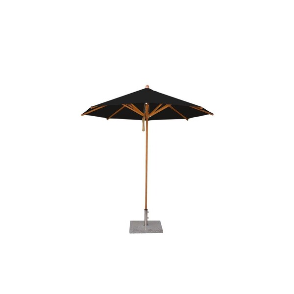 Bambrella Levante 8.5ft Round Solid Bamboo Market Umbrella with Black Canopy 2.5m R-L-B - main