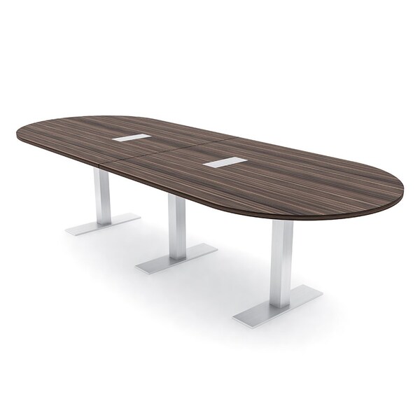 Skutchi Designs 12 Person Conference Table With Power Unit | 12' Racetrack Table | Harmony Series HAR-RAC-48X144-T-H3041-ESIL - main