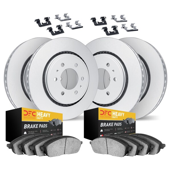 Dynamic Friction Co DFC GEOSPEC Coated Rotor- Heavy Duty Brake Pad includes Hardware 4214-54040 - main