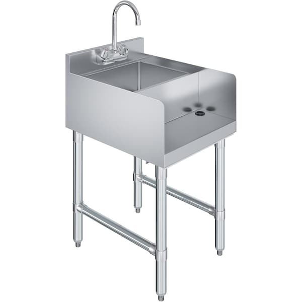 Amgood 22.5 in. x 24 in Stainless Steel Four-Tier Liquor Display Rack SINK UBS-2218-Z - main