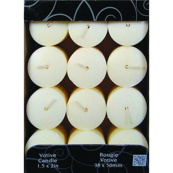 Candle-Lite 1276570 Scented Votive Candle, Creamy Vanilla Swirl Fragrance, Ivory Candle, 10 to 12 hr Burning 4520570 - main