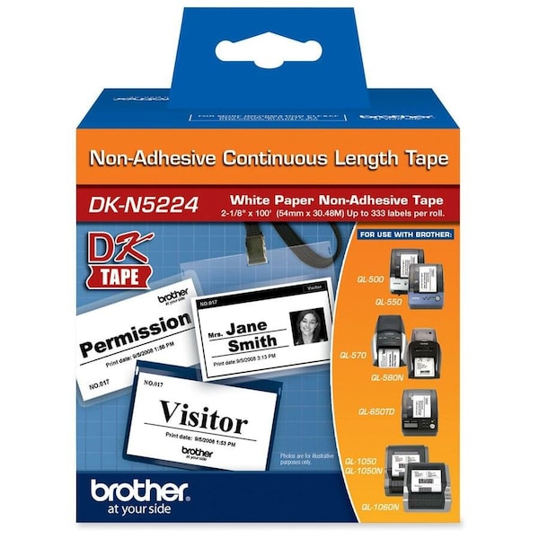 Brother ContinuousLabelStock, White, Matte DKN5224 - main