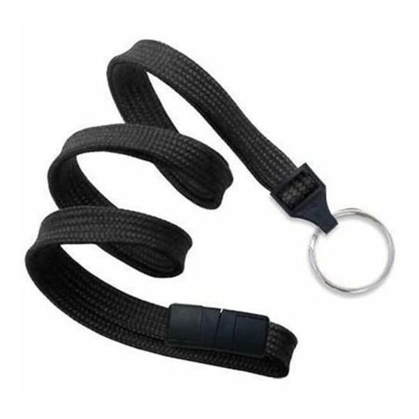 Brady LANYARD STANDARD, BLACK, 3/8in, FLAT WOVEN BREAK-AWAY LANYARD W/NICKEL PLATED STEEL, SPLIT RING 2137-3651 - main
