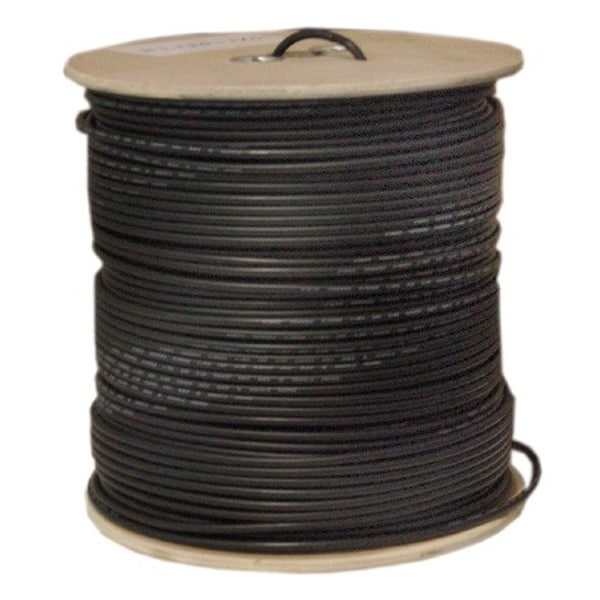 Cable Wholesale Bulk RG58/U Coaxial Cable, Black, 20 AWG, Solid Core, Braided Shield, Spool, 1000 foot 10X1-022NH - main