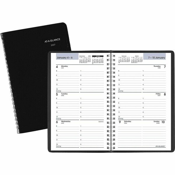 At-A-Glance DayMinder Block Format Weekly Appointment Book, 8.5 x 5.5, Black Cover, 12-Month (Jan to Dec): 2025 G200-00 - main