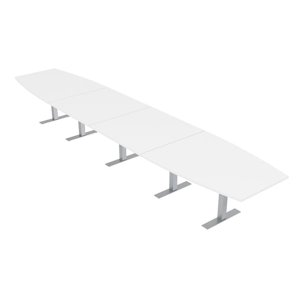 Skutchi Designs 18ft Conference Table With Power Unit | 18 Person Modular Boat Meeting Table | Harmony Series HAR-BOT-48X216-T-W960-NA - main