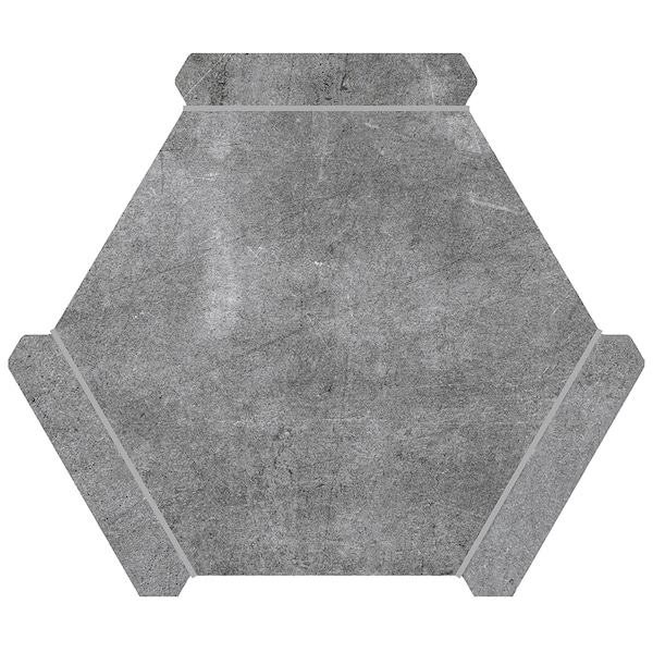 Apollo Tile Aureole 8.66 in. x 9.84 in. Matte Coin Gray Porcelain Hexagon Wall and Floor Tile (8.07 sq ft/case) - 18 Sheets ENC88LANWHTA - main