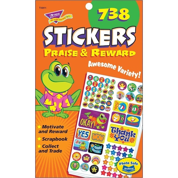 Trend Enterprises TREND, Sticker Assortment Pack, Praise/reward, 738PK 5011 - main