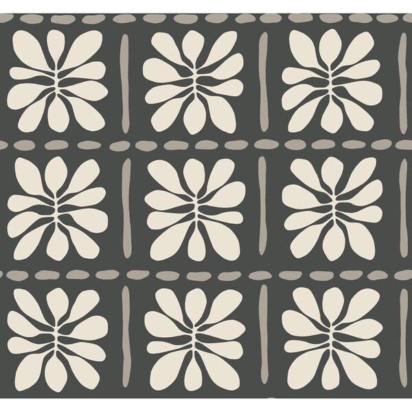 York Wallcoverings Mimosa Fleur Carbon Black Wallpaper ZM2810 - main