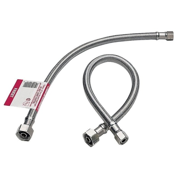 Fluidmaster Water Supply Connector, 3/8 x 1/2 in, Compression x FIP, Polymer/Stainless Steel 1F36 - main