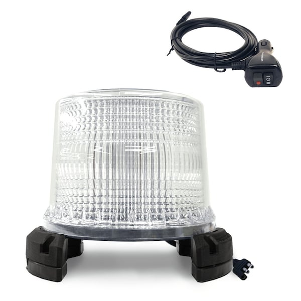 Helios Dual Color, Blue / White LED, Beacon Warning Light, with Magnetic Base HE-XB-SMC-BW - main