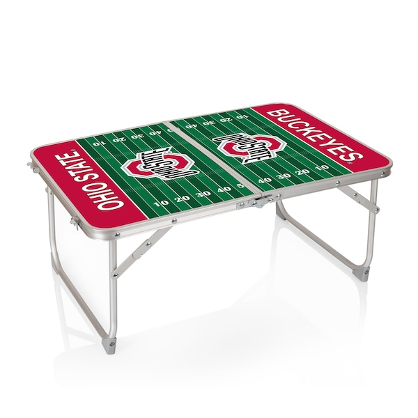 Picnic Time Family Of Brands Ohio State Buckeyes - Concert Table Mini Portable Table, Charcoal Wood Grain 843-00-141-444-0 - main
