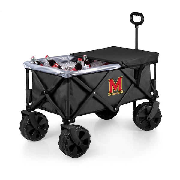 Picnic Time Family Of Brands NCAA Maryland Terrapins Adventure Wagon Elite All-Terrain Folding Beach Wagon 741-85-679-314-0 - main