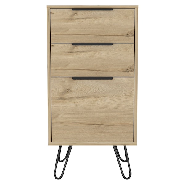 Homeroots 18" Natural Three Drawer Standard Chest 544034 - main