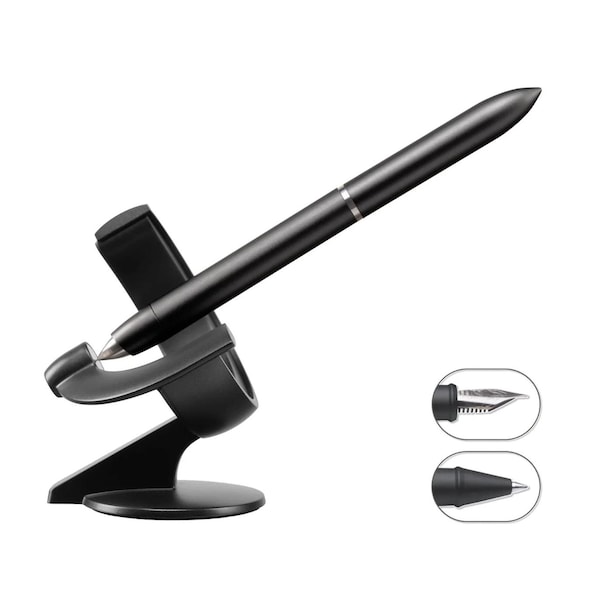 Novium Rollerball and Fountain Pen, Hoverpen 3.0 Future Edition, 2-in-1 Set, Deep Black 805809 - main