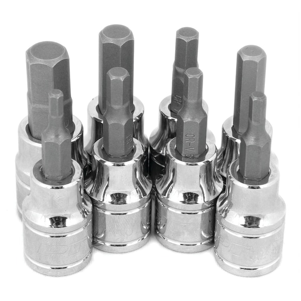 Perform Tool Socket Set 3/8 In Drive; Standard; Hex Bit; With 1/8 In To 3/8 In Hex Bit; 8 Pieces; Polished W38870 - main